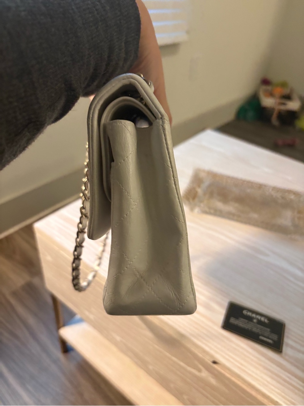 CHANEL White Quilted Lambskin Classic Flap Medium - Picture 12 of 12